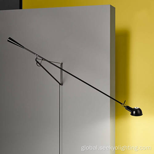  Black Metal Floor lamp Free swing arm adjustment Angle function wall lamp Manufactory